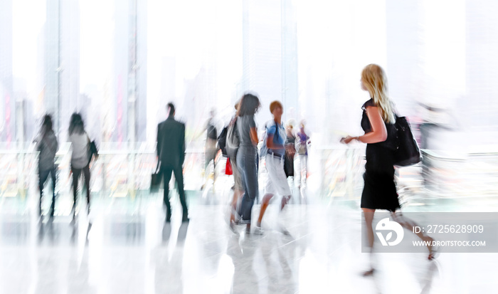 group of people in the lobby business center