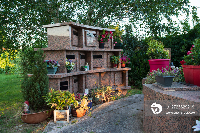 Cemetery for incineration urns in the countryside