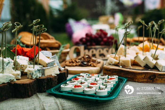 Varied Cheese Layout in the Open Air