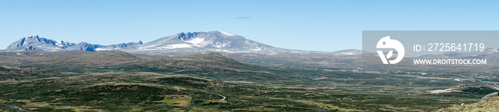 Blick auf das Massiv des Snøhetta im Dovrefjell