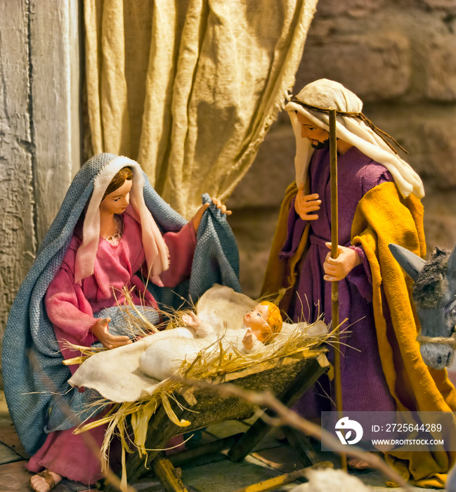圣诞耶稣诞生场景——古老的巴勒斯坦背景