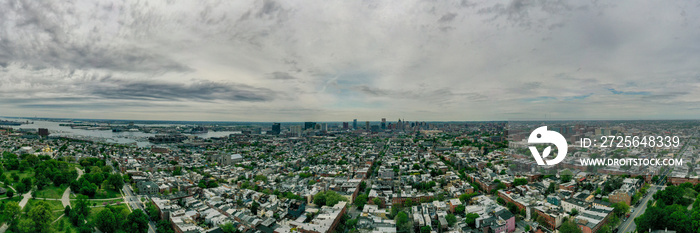 Baltimore aerial panorama huge cityscape