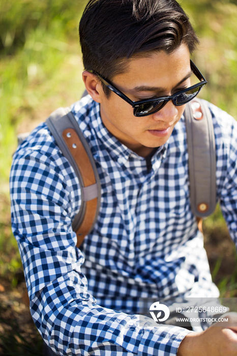 Man sitting on grass