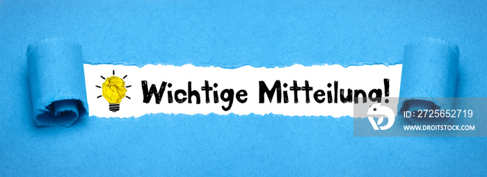 Wichtige Mitteilung!