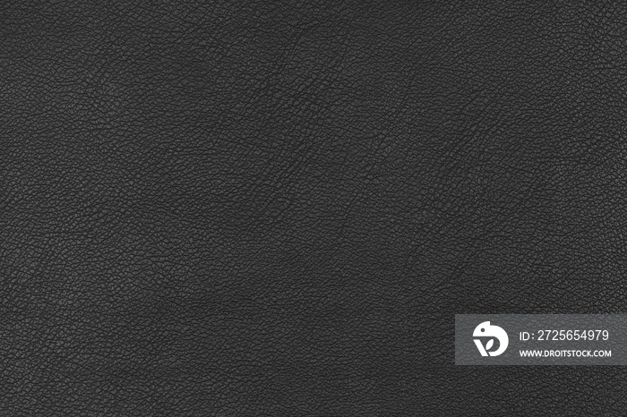 Natural black leather background texture. blank for the designer. Textured surface of dark skin prod