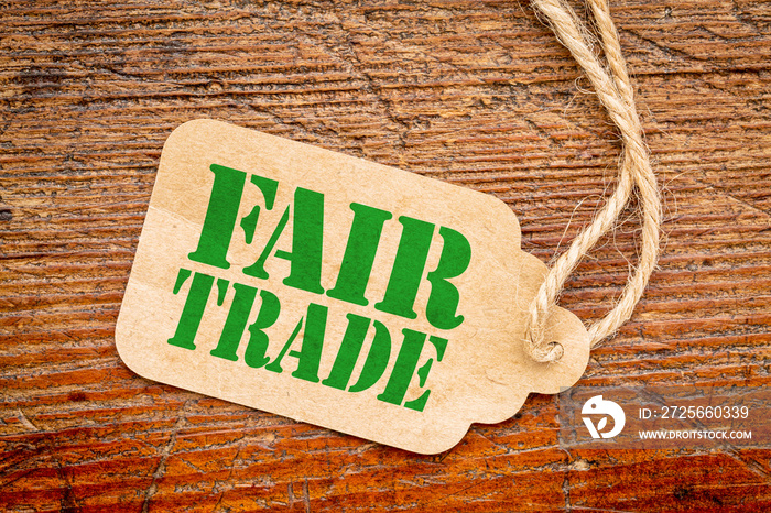 fair trade sign  on a price tag