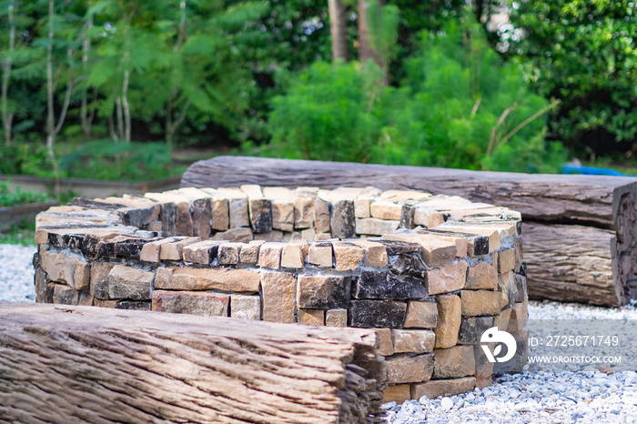 Fireplace in the garden.