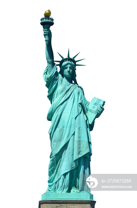 白色纽约自由女神像正面图