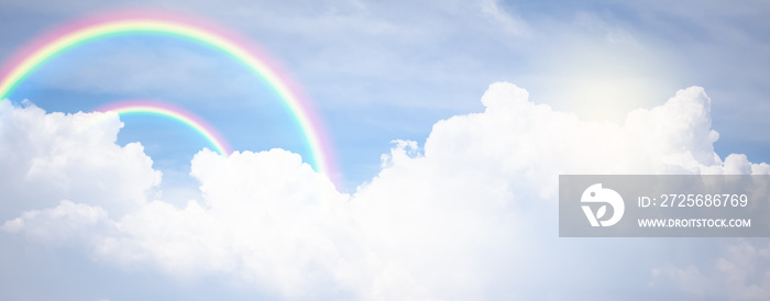 rainbow in cloudy sky