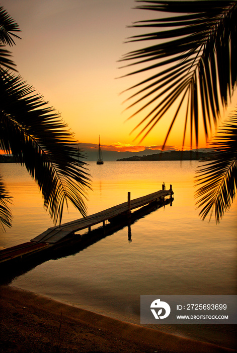 Sunset in Porto Heli (or  Portoheli  or  Porto Cheli ), Ermionida municipality, Argolida ( Argolis )