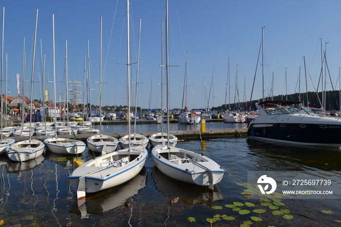 Łodzie w porcie, Giżycko, Mazury, Poslka