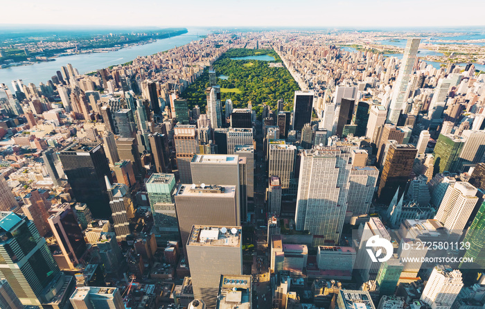 Aerial view of Central Park, NYC