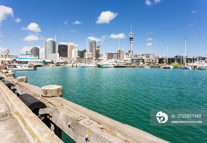 Auckland viaduct harbour and skyline