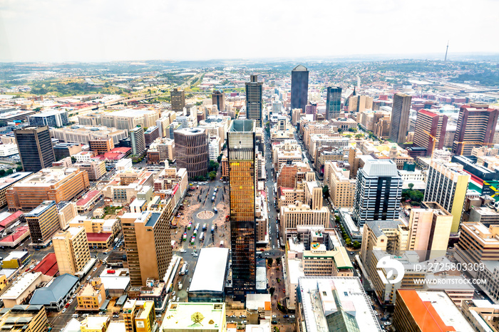 南非约翰内斯堡城市天际线。