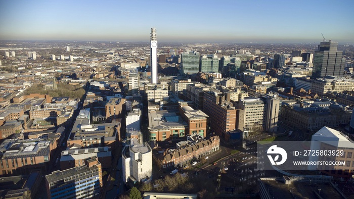 Generic aerial view of Birmingham city centre UK