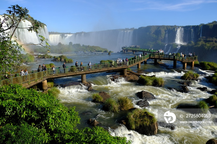 Brazil Foz do Iguacu - Iguazu Falls - Las Cataratas del Iguazu observation platform