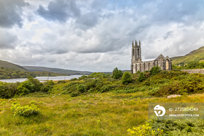 The Ruins of Dunlewey Church abandoned in County Donegal, Ireland