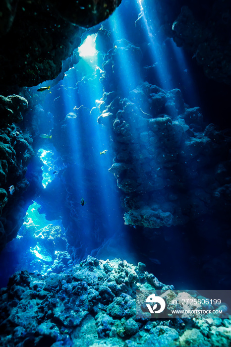 Caves of the Paradise reef at the Red Sea, Egypt