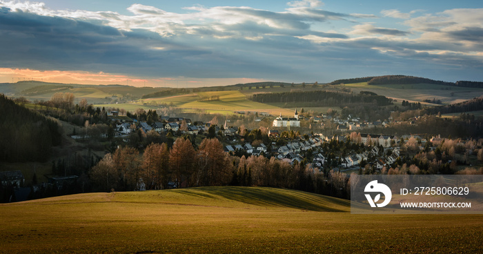 Erzgebirge Tourismus Touristik Panorama Landschaft Herbst  