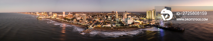 Drone view on the Atlantic City Skyline