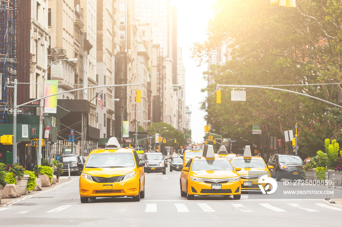 Typical yellow taxi in New York city