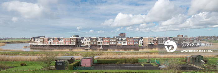 Panorama of new housing estate  Westergouwe  of the city of Gouda, Netherlands