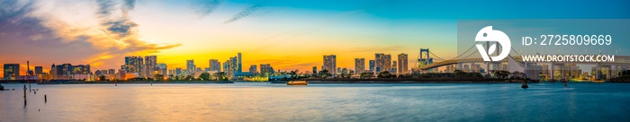 Beautiful panorama of Tokyo skyline