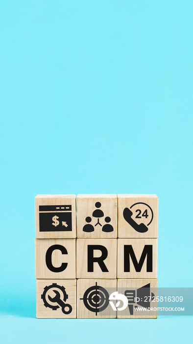 Concept CRM or Customer Relationship Management. Customer Relati