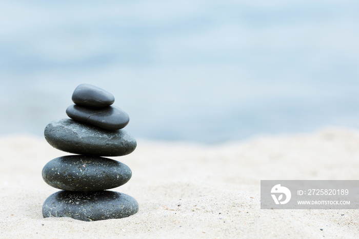 Zen stones balance spa on beach