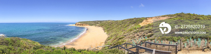 Bells Beach panoramic view, Great Ocean Road coastline, Australia