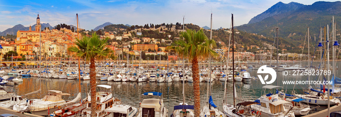 The town of Menton in the south of France