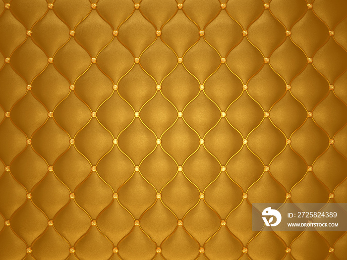 Abstract upholstery gold leather texture sofa background. luxury leather pattern with diamonds and g