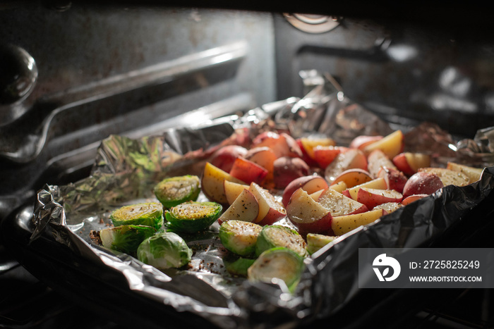 vegetables in oven