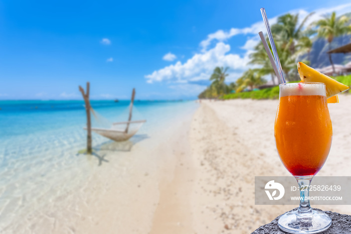 cocktail on the beach, the Morne, Mauritius 