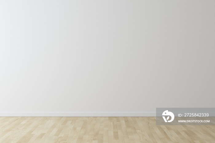 White wall background with wood floor