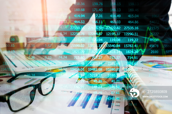 Stock market or forex trading graph and candlestick chart suitable for financial investment concept.