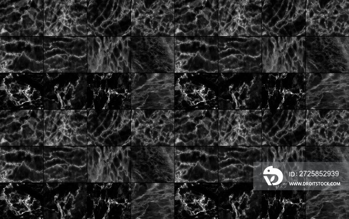 黑色大理石纹理图案或抽象黑色背景