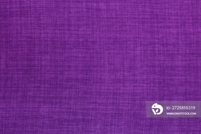 深紫色亚麻布织物的纹理背景，天然纺织品的无缝图案。