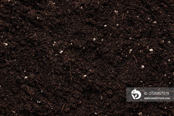 texture of a universal soil with mineral fertilizers for planting flowers and plants