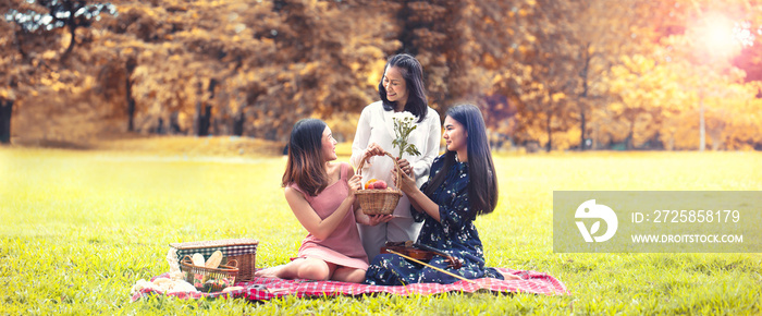 Happy family  ,Daughter gives a gift to mother. mothers day gift.