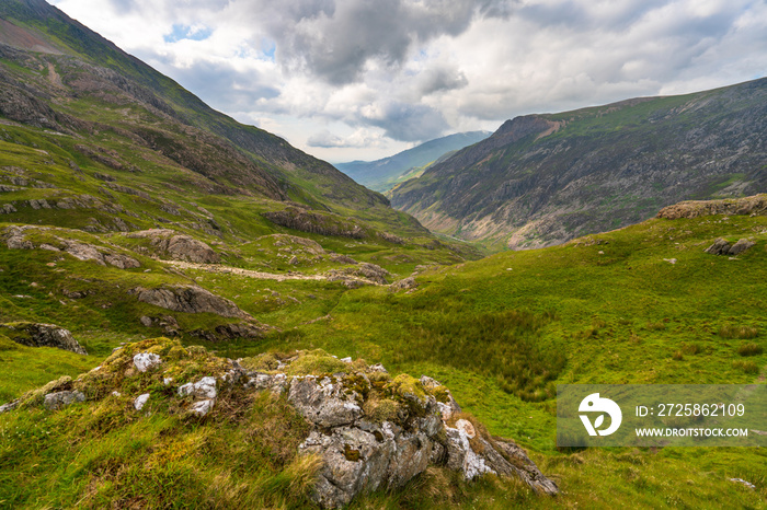 Beautiful landscape of Snowdon National Park in North Wales. UK