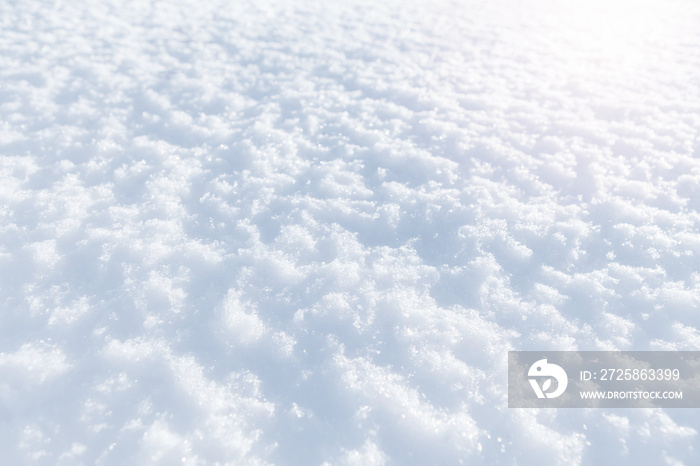 白色的雪冬季纹理。圣诞假期背景。季节性新鲜的白色雪自然背景