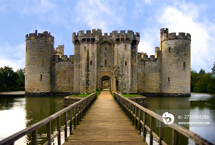 ancient, architecture, autumn, beautiful, beautiful castle on moat in summer