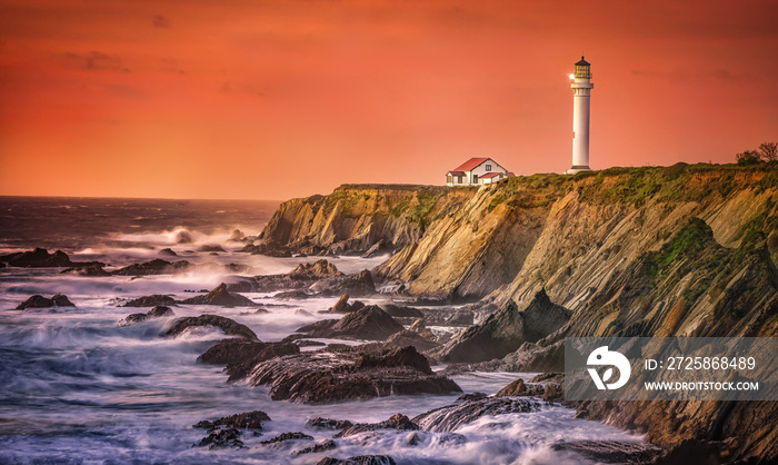 lighthouse during sunset