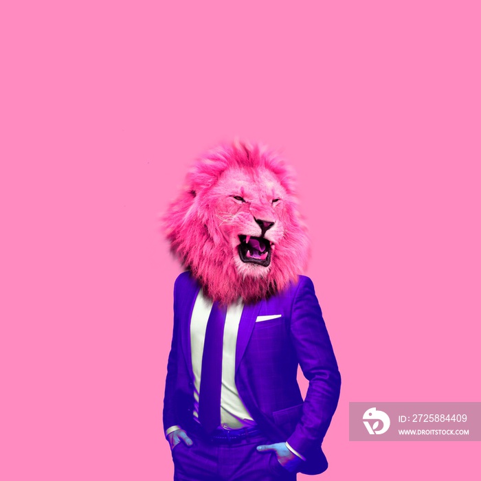 Contemporary art college, man in the form of a lion