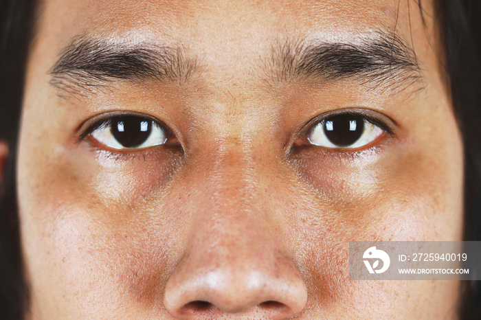 closeup eyes of asian men