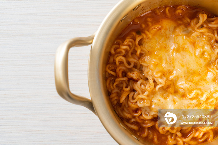 Korean spicy instant noodle with cheese