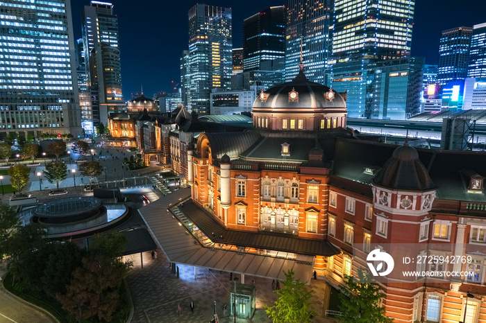 東京都 東京駅の夜景 KITTE丸の内 展望台から