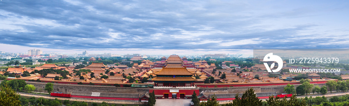 The Forbidden City under blue sky in Beijing,China.