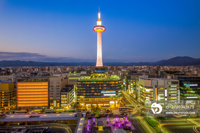 日本京都天际线夜景